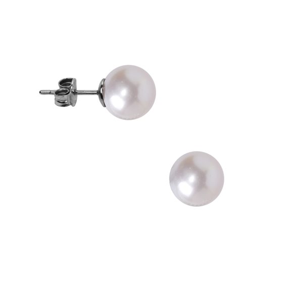 Ohrringe Genesia Dame in Weißgold Perla OE216BK 6.5*7 - OE216BK 6.5*7